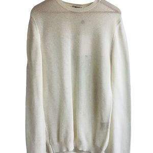 Mens Acne Studios Mesh Net Long Sleeve Shirt.  Color: Ivory/Cream Size:  Small
